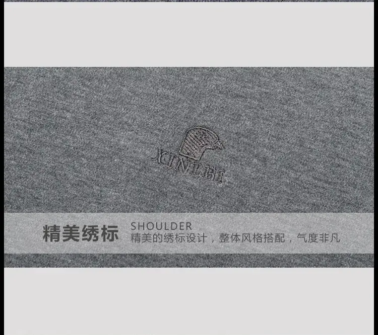 Men Navy Cotton T-Shirt Mid-High Collar Dad Shirt - Image 8