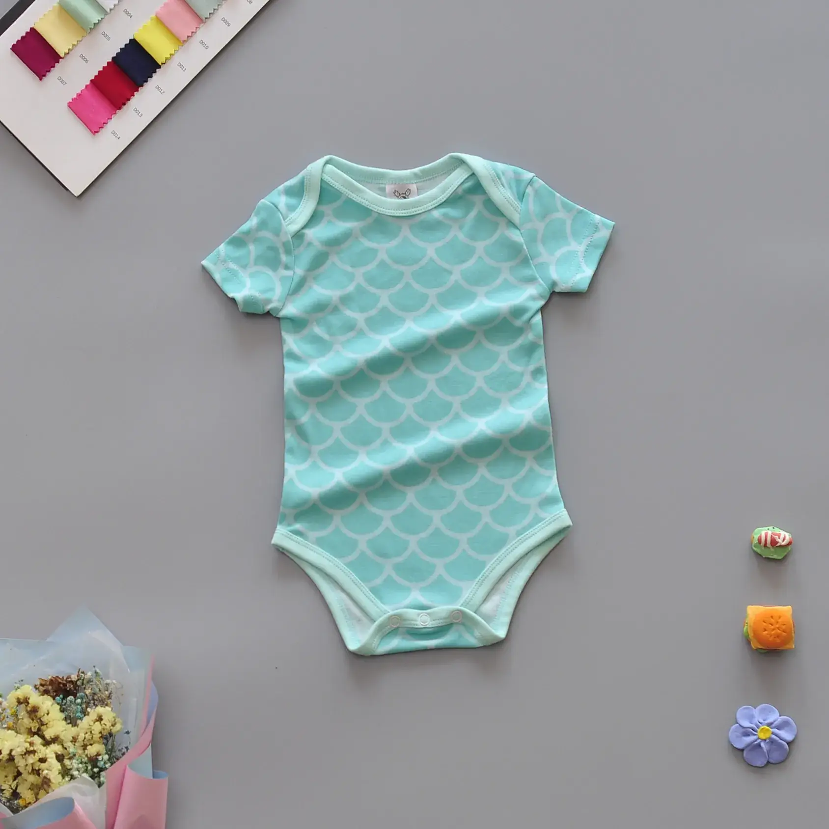 Baby Boy Cotton Footed Jumpsuit Short Sleeve Triangle Romper Spring Autumn Newborn Crawling Suit - Image 4