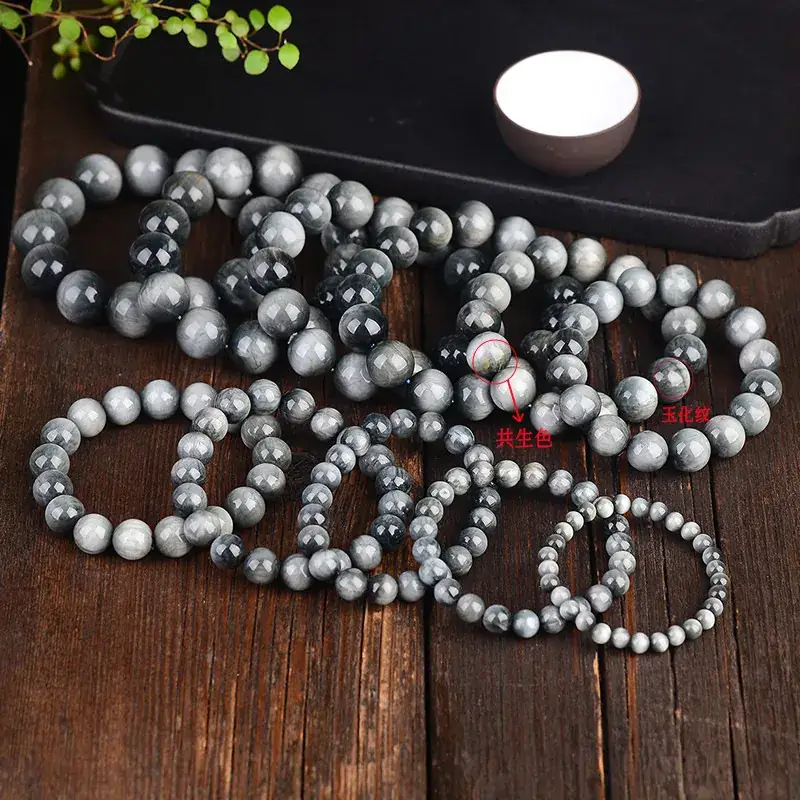 Jingyao 6A Cat's Eye Gray Bracelet 6-18mm Crystal