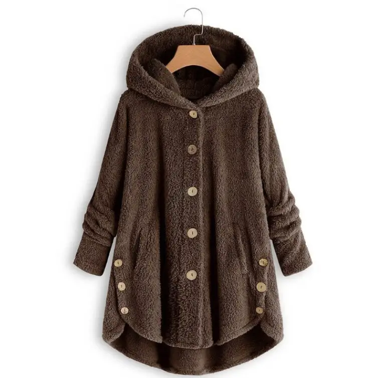 Women's Leopard Print Hooded Jacket Brown Button Front - Image 13