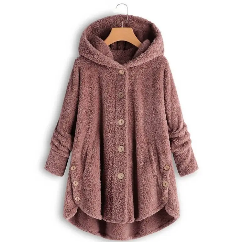 Women's Leopard Print Hooded Jacket Brown Button Front - Image 15
