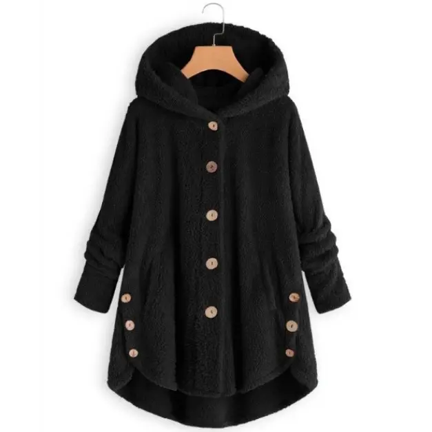 Women's Leopard Print Hooded Jacket Brown Button Front - Image 2