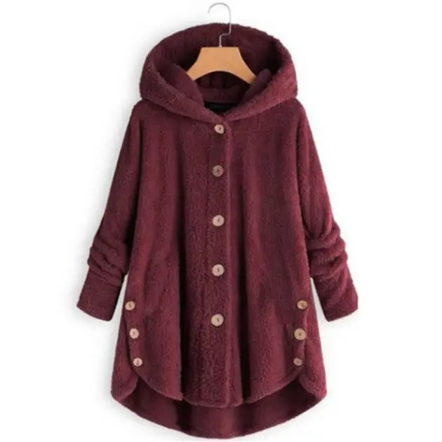 Women's Leopard Print Hooded Jacket Brown Button Front - Image 4