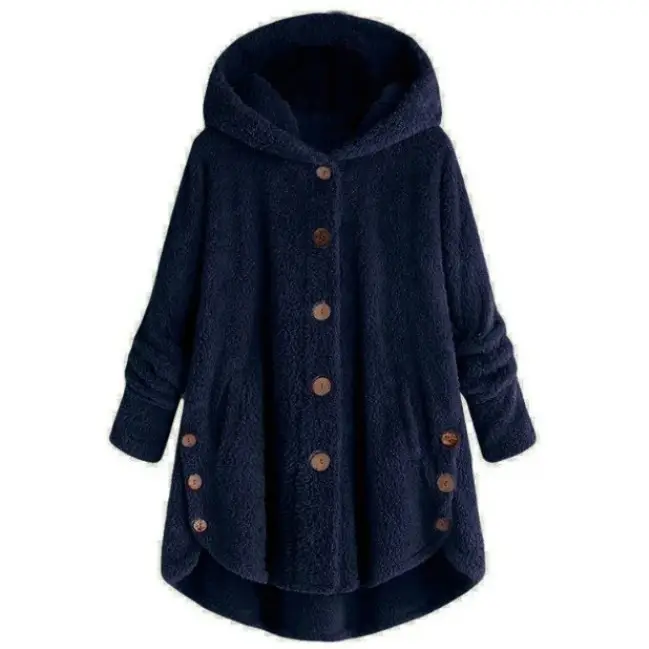 Women's Leopard Print Hooded Jacket Brown Button Front - Image 7