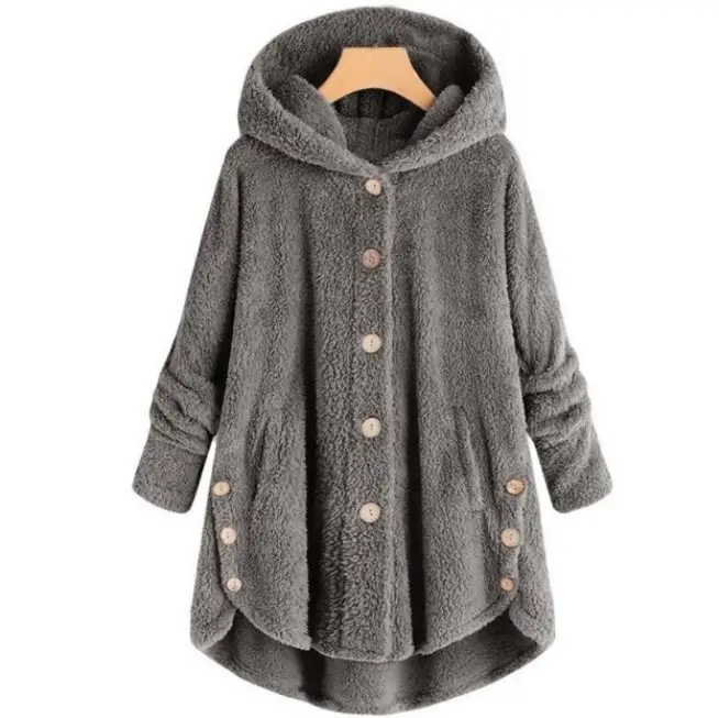 Women's Leopard Print Hooded Jacket Brown Button Front - Image 8
