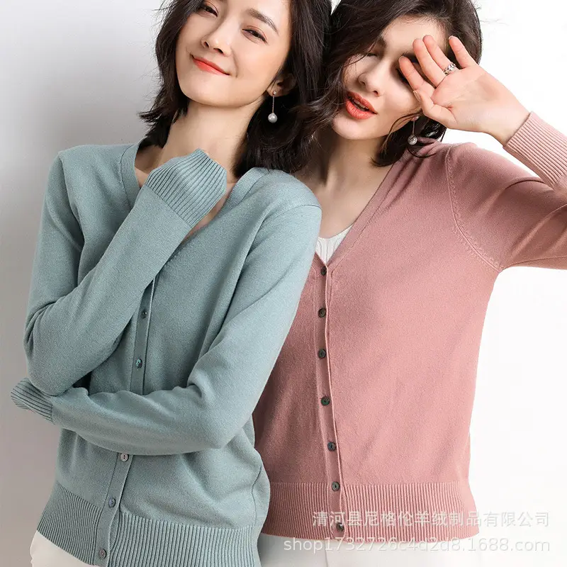 Korean-style Short Knitted Cardigan Sweater for Women - Image 14