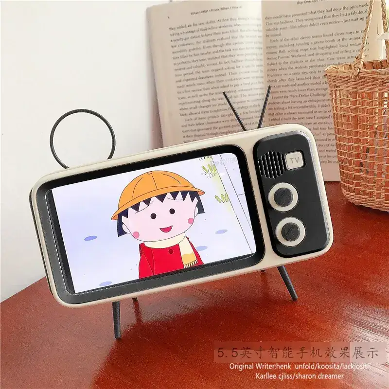 Portable Small TV Phone Holder with Bluetooth Speaker