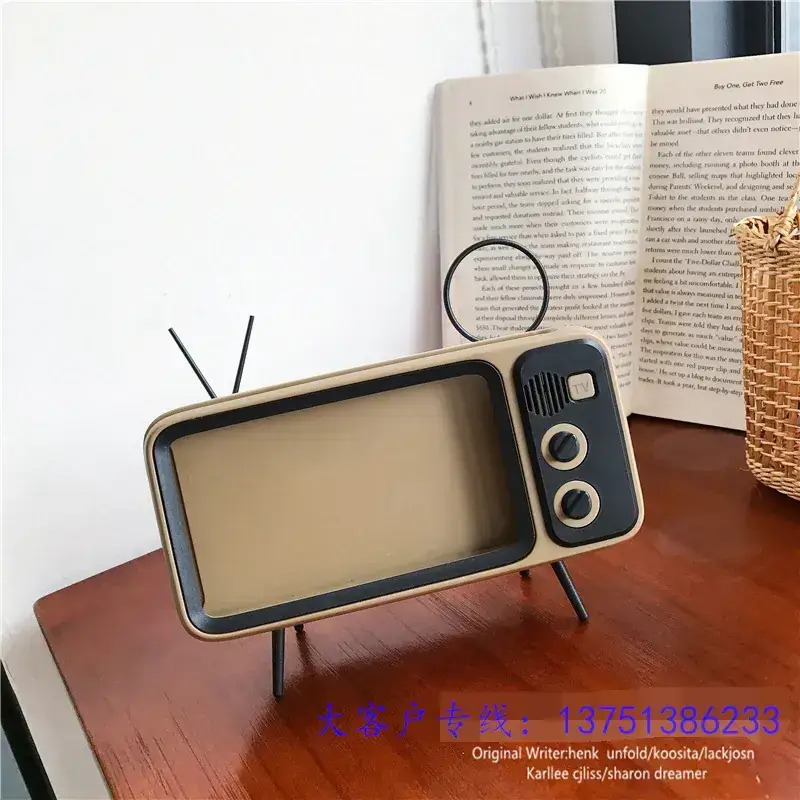 Portable Small TV Phone Holder with Bluetooth Speaker