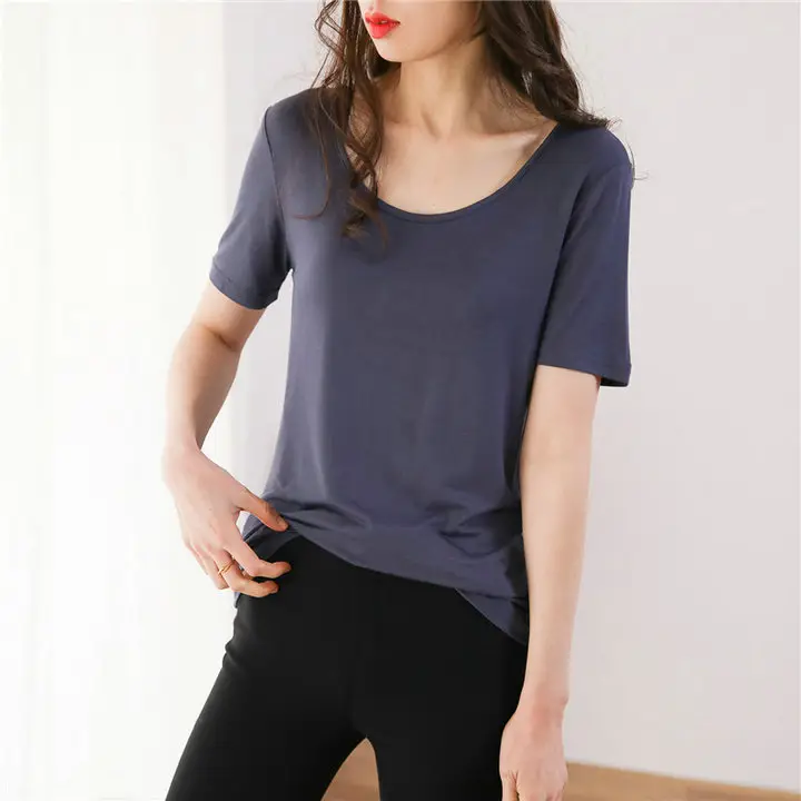 Women's Pink Back Hollow Crossback T-Shirt - Image 9