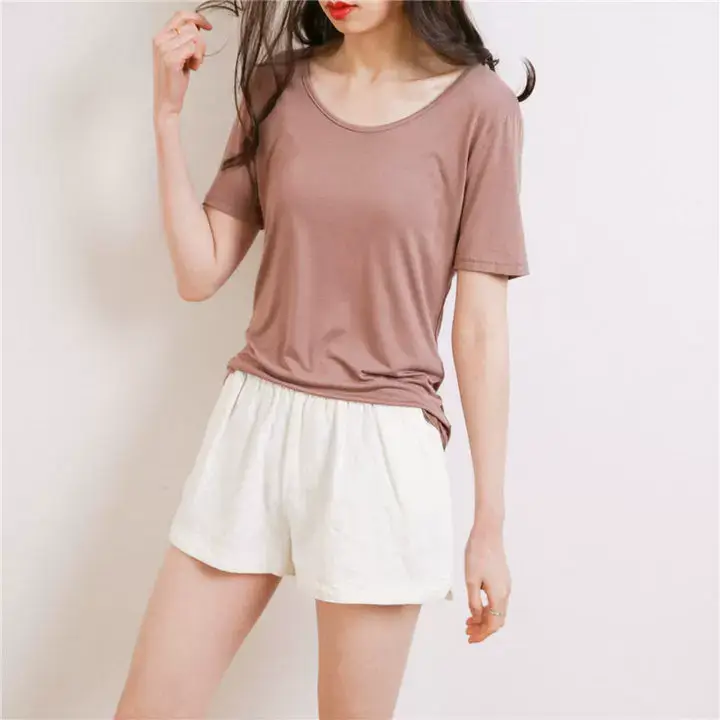 Women's Pink Back Hollow Crossback T-Shirt — feature 11