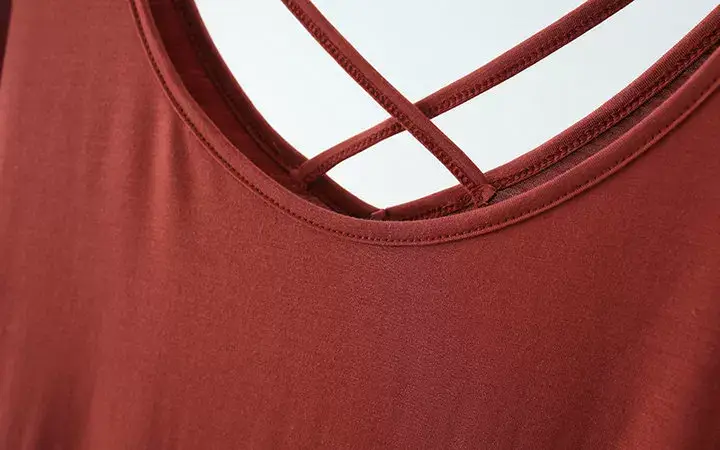 Women's Pink Back Hollow Crossback T-Shirt — feature 28