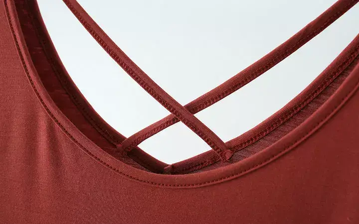 Women's Pink Back Hollow Crossback T-Shirt — feature 29