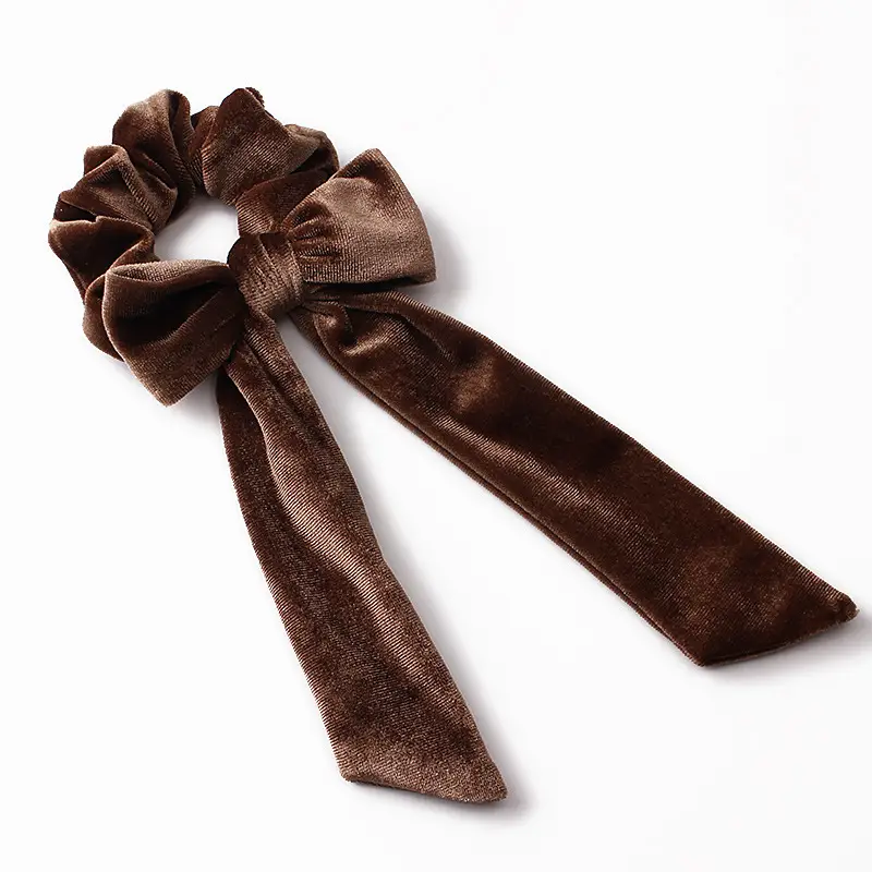 Black Velvet Bow Hair Ring for Women - Image 15