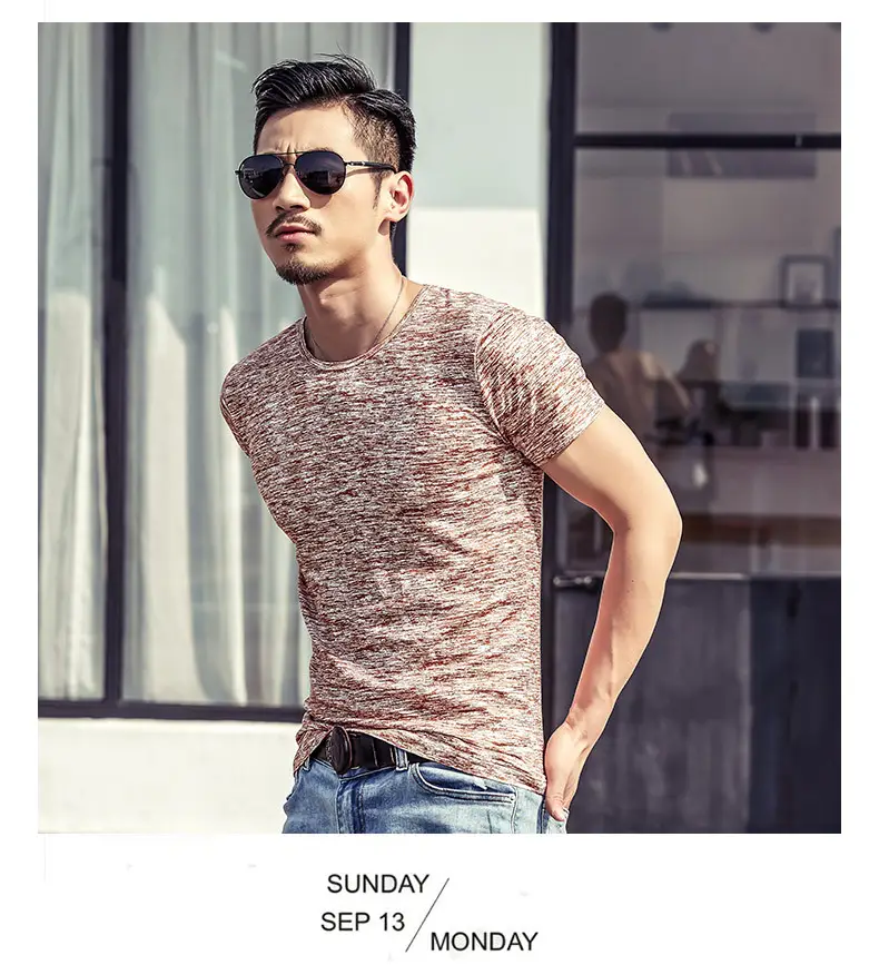 Men's Gray Marbled Quick-Drying T-Shirt — feature 6
