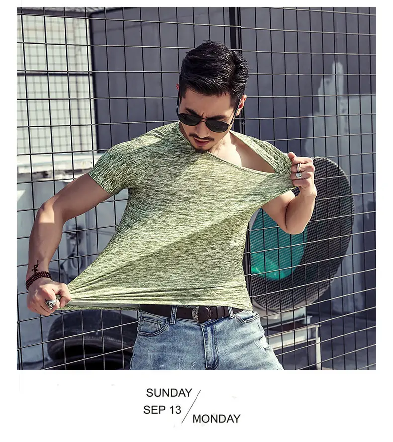 Men's Gray Marbled Quick-Drying T-Shirt — feature 9