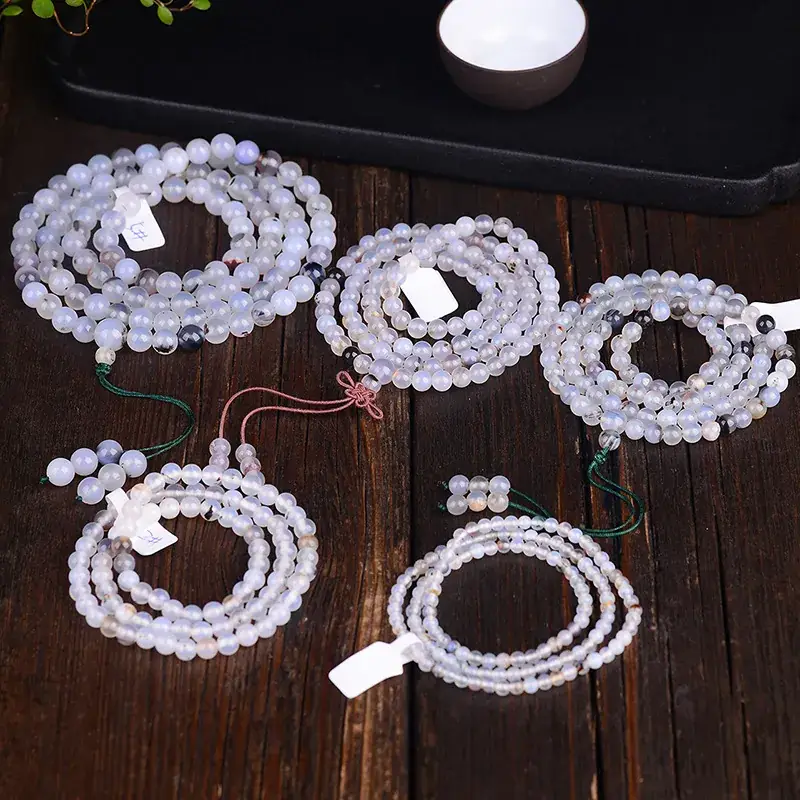 Jingyao Ocean Chalcedony 108-Bead Bracelet Necklace - Image 7
