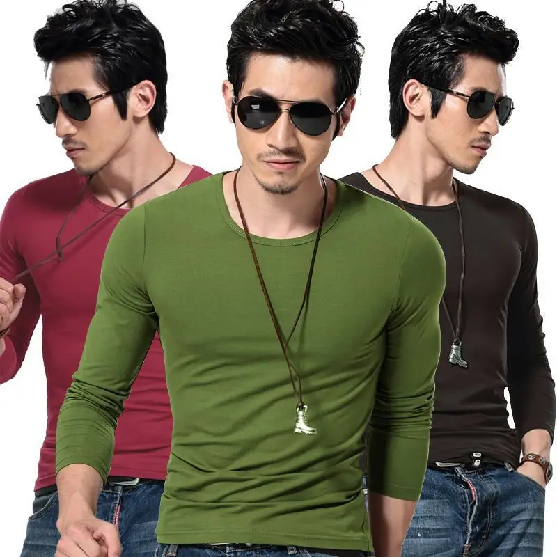 Men's 19" Long Sleeve Military T-Shirt Grey Slim Fit - Image 7