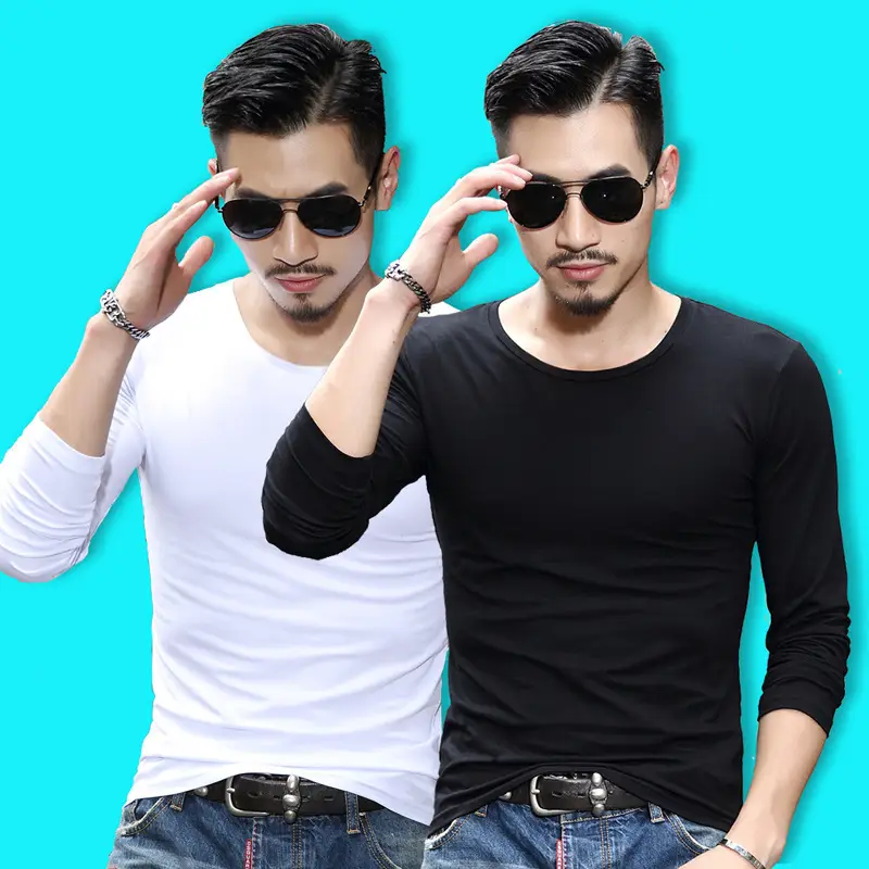 Men's 19" Long Sleeve Military T-Shirt Grey Slim Fit - Image 8