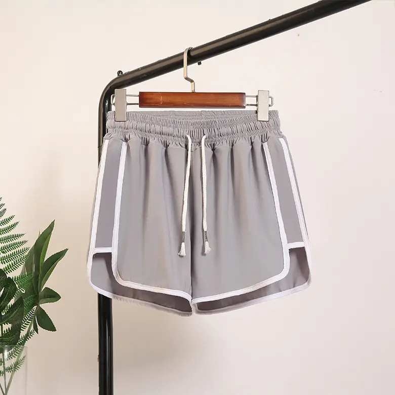 Women's Orange Elastic Waist Sports Shorts - Image 3