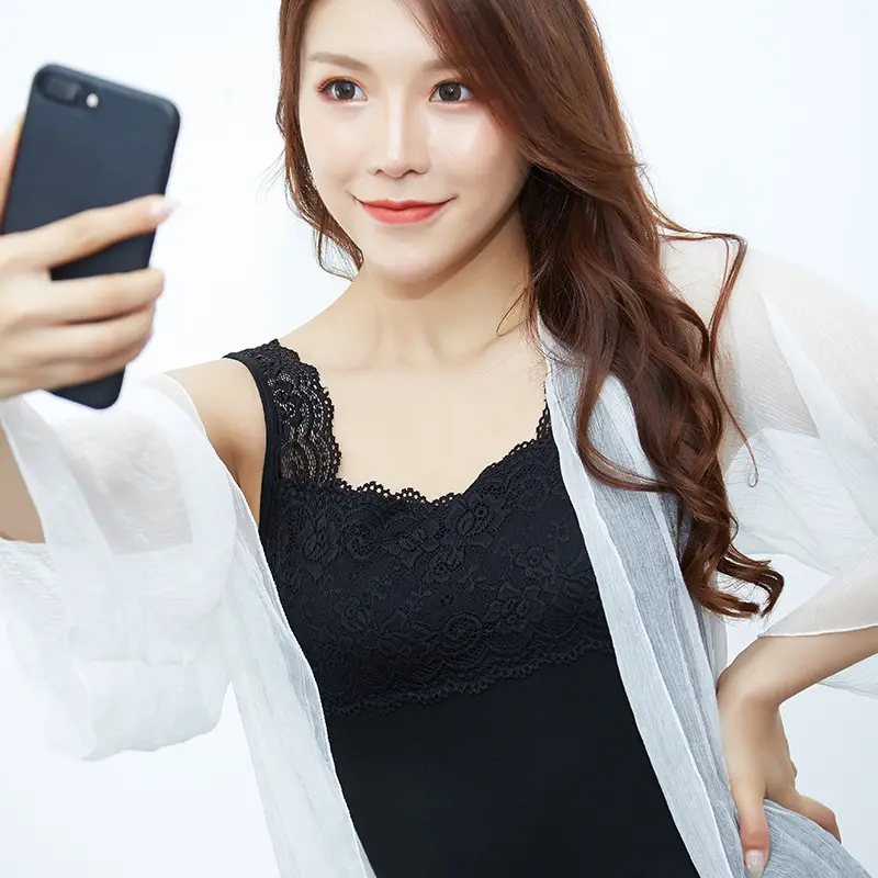 Lace Camisole Women's Slim Fit All Match Outerwear Base Small - Image 6