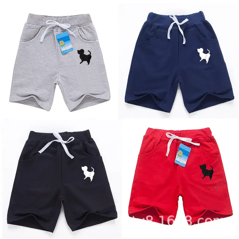 Kids Cotton Shorts Puppy Embroidery Summer Sports - Image 4