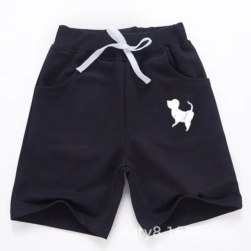 Kids Cotton Shorts Puppy Embroidery Summer Sports - Image 2
