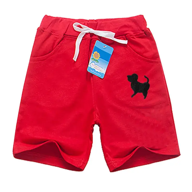 Kids Cotton Shorts Puppy Embroidery Summer Sports