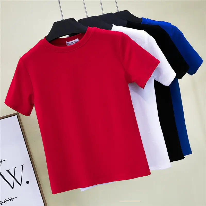 Women Blue Slimming T-Shirt Short Sleeve - Image 6