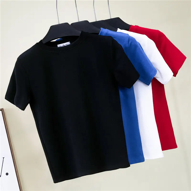 Women Blue Slimming T-Shirt Short Sleeve - Image 7