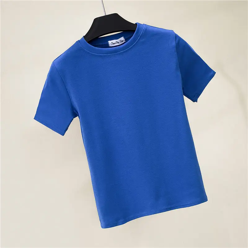 Women Blue Slimming T-Shirt Short Sleeve - Image 3