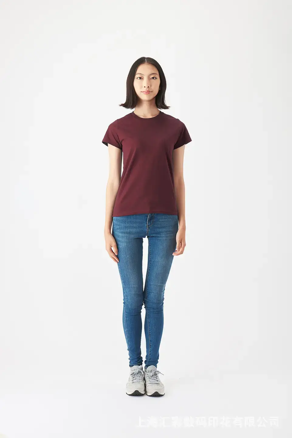 Women Purple T-Shirt Silk Screen Processing
