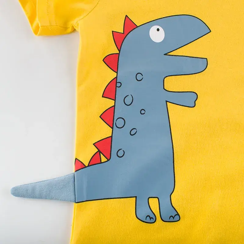 Yellow Cotton T-Shirt for Boys Summer 2024 - Image 3