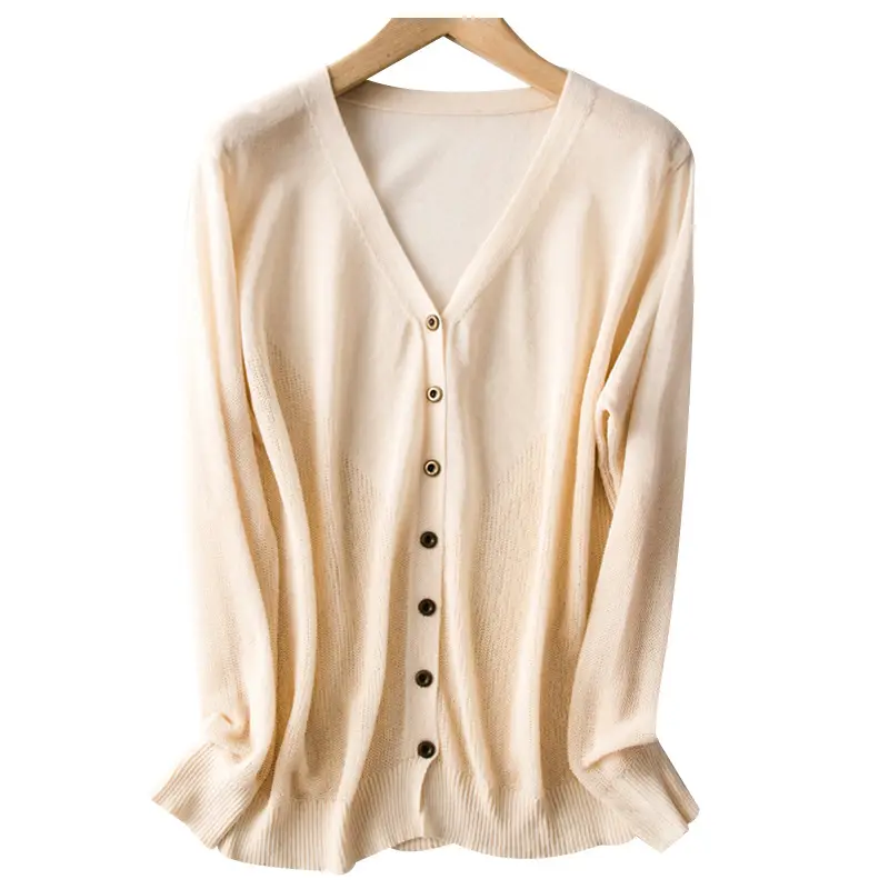 Women's Orange Knitted Long Sleeve Cardigan Large - Image 26