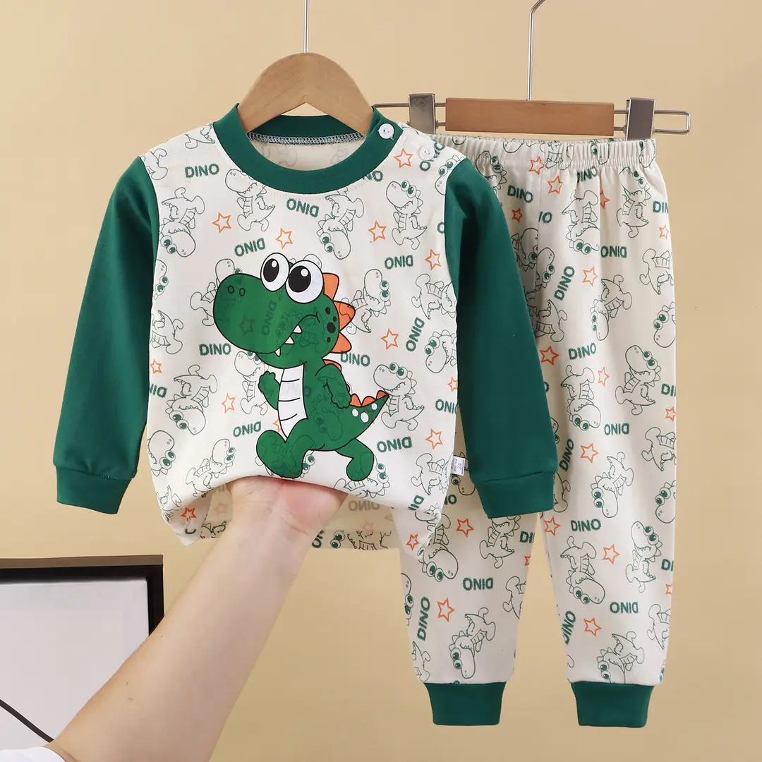 Children's Underwear Set Pure Cotton New Boys Autumn Pajamas Female Baby Autumn Clothes Autumn Pants Home Clothes Children's Clothing Wholesale