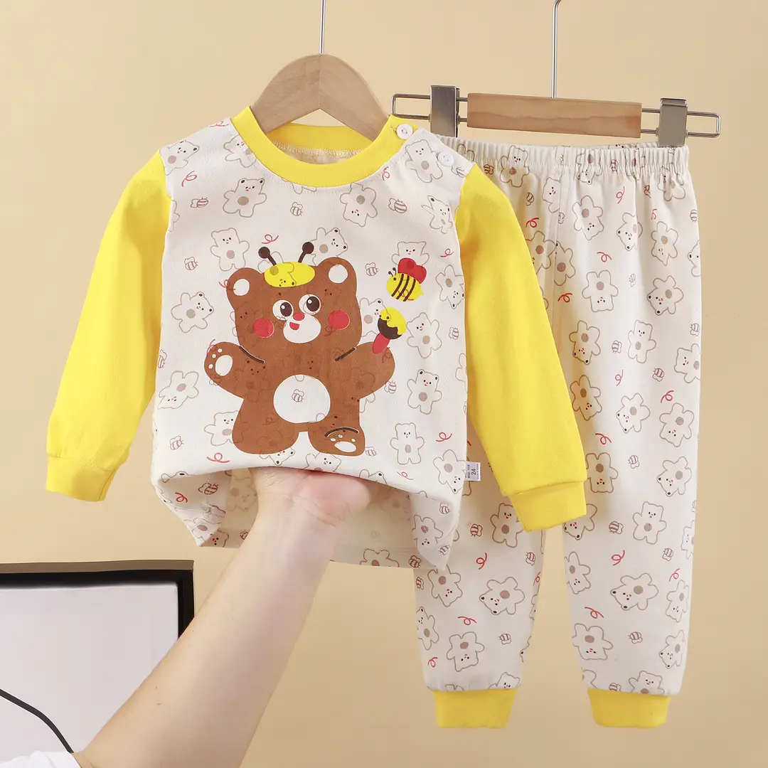 Children's Underwear Set Pure Cotton New Boys Autumn Pajamas Female Baby Autumn Clothes Autumn Pants Home Clothes Children's Clothing Wholesale