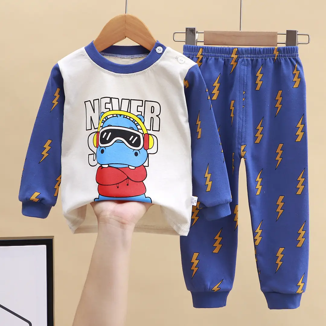 Children's Underwear Set Pure Cotton New Boys Autumn Pajamas Female Baby Autumn Clothes Autumn Pants Home Clothes Children's Clothing Wholesale