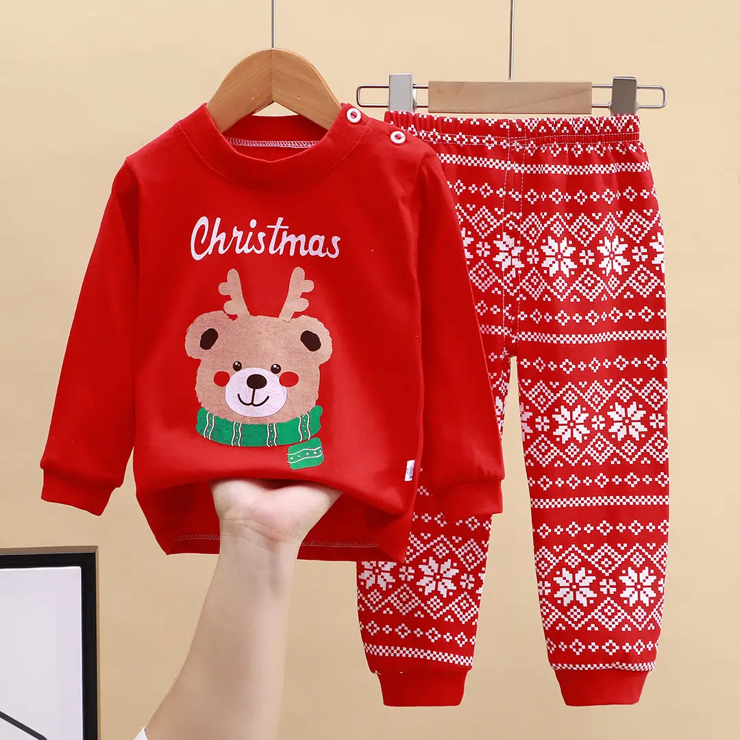 Children's Underwear Set Pure Cotton New Boys Autumn Pajamas Female Baby Autumn Clothes Autumn Pants Home Clothes Children's Clothing Wholesale
