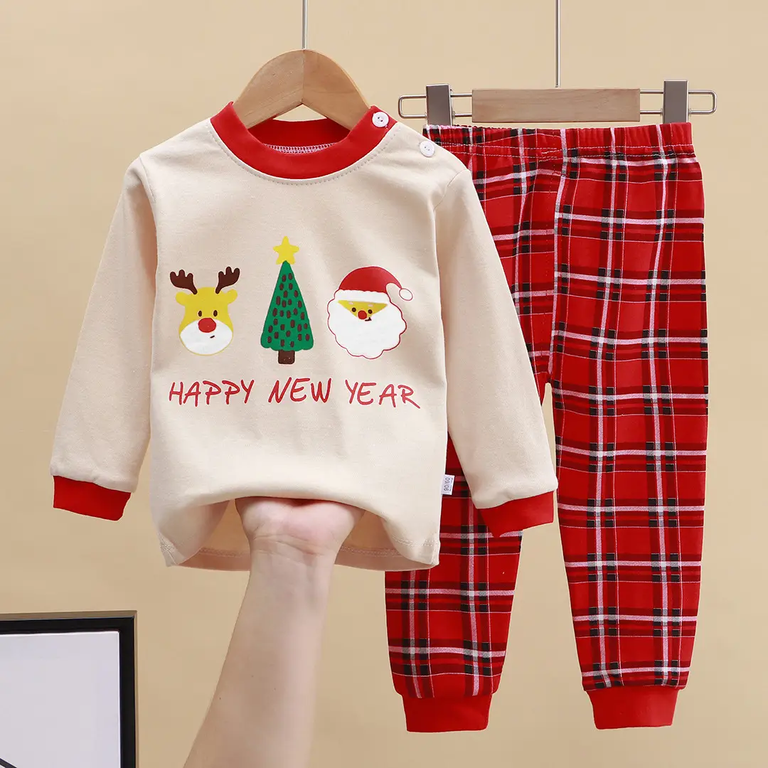 Children's Underwear Set Pure Cotton New Boys Autumn Pajamas Female Baby Autumn Clothes Autumn Pants Home Clothes Children's Clothing Wholesale