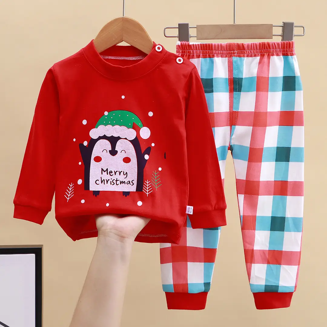Children's Underwear Set Pure Cotton New Boys Autumn Pajamas Female Baby Autumn Clothes Autumn Pants Home Clothes Children's Clothing Wholesale