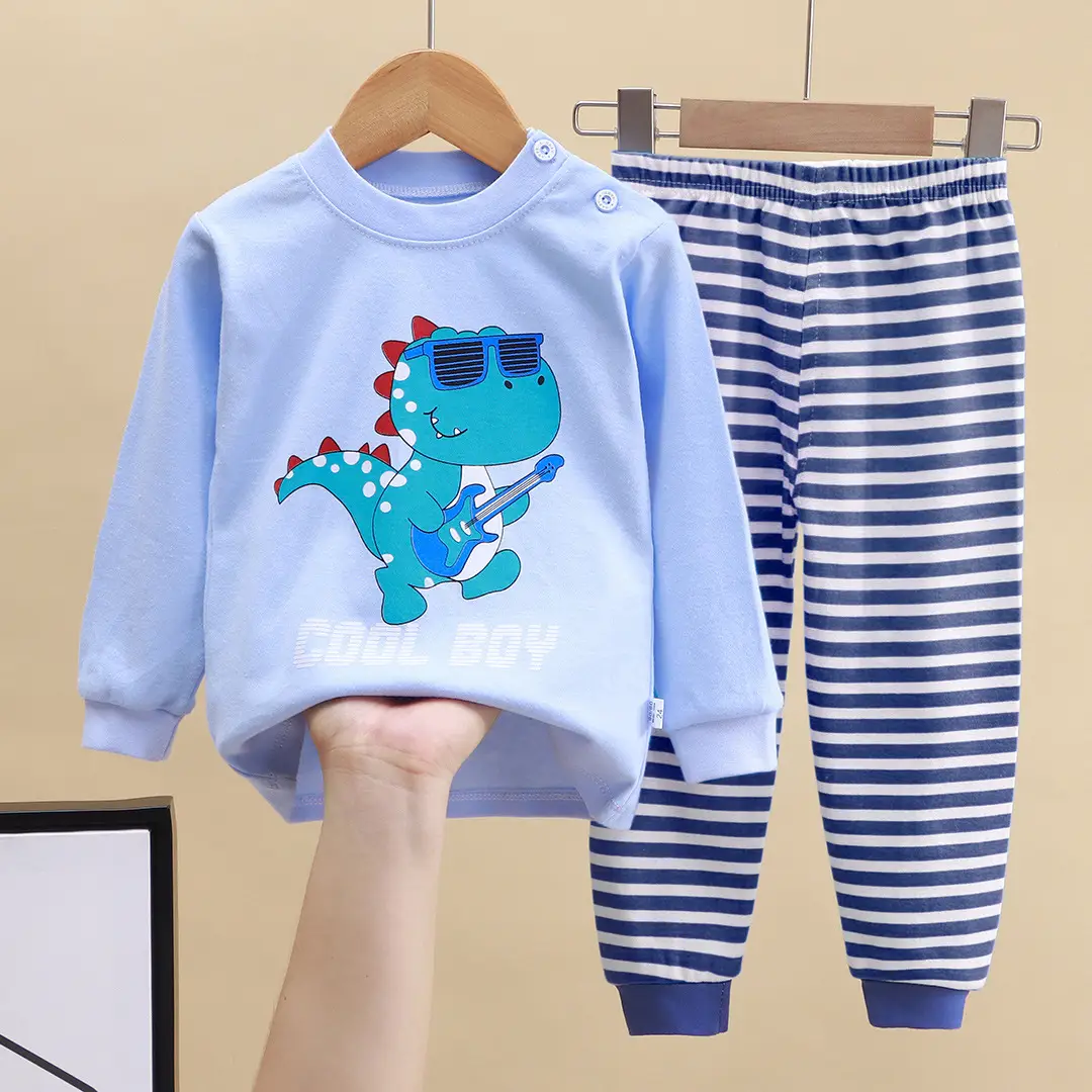 Children's Underwear Set Pure Cotton New Boys Autumn Pajamas Female Baby Autumn Clothes Autumn Pants Home Clothes Children's Clothing Wholesale