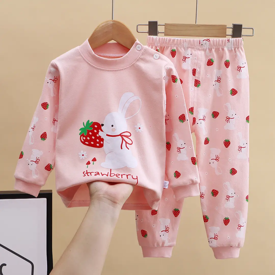 Children's Underwear Set Pure Cotton New Boys Autumn Pajamas Female Baby Autumn Clothes Autumn Pants Home Clothes Children's Clothing Wholesale