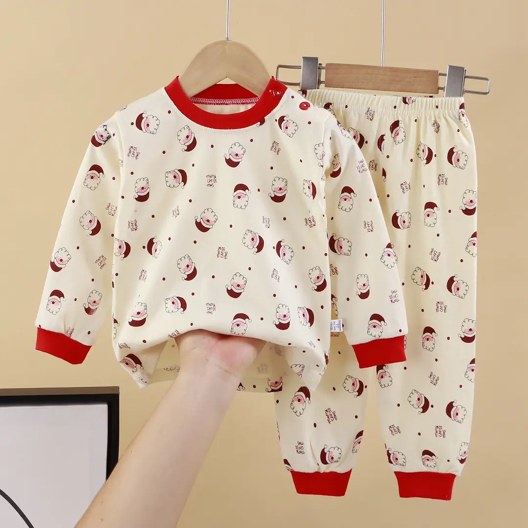 Children's Underwear Set Pure Cotton New Boys Autumn Pajamas Female Baby Autumn Clothes Autumn Pants Home Clothes Children's Clothing Wholesale