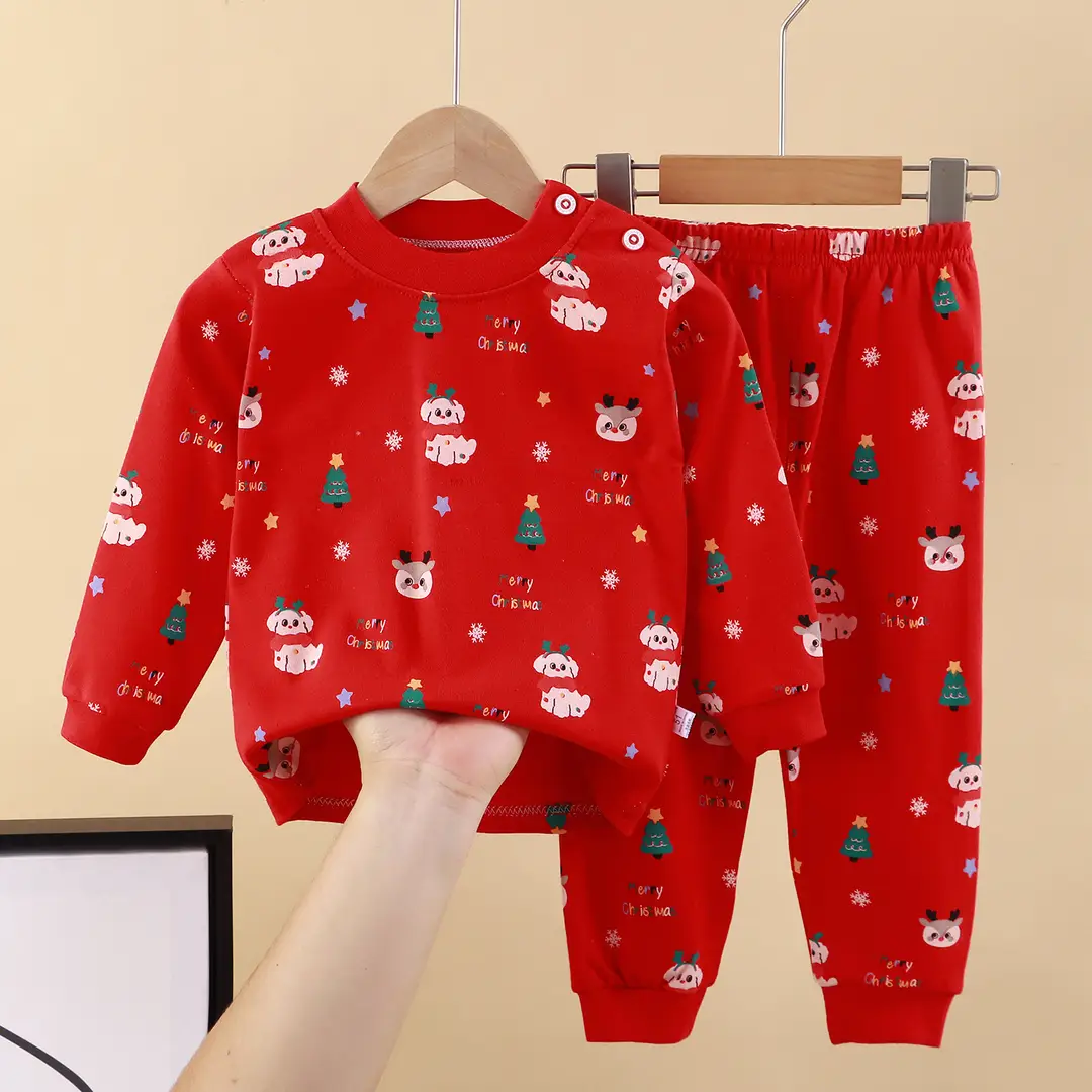 Children's Underwear Set Pure Cotton New Boys Autumn Pajamas Female Baby Autumn Clothes Autumn Pants Home Clothes Children's Clothing Wholesale