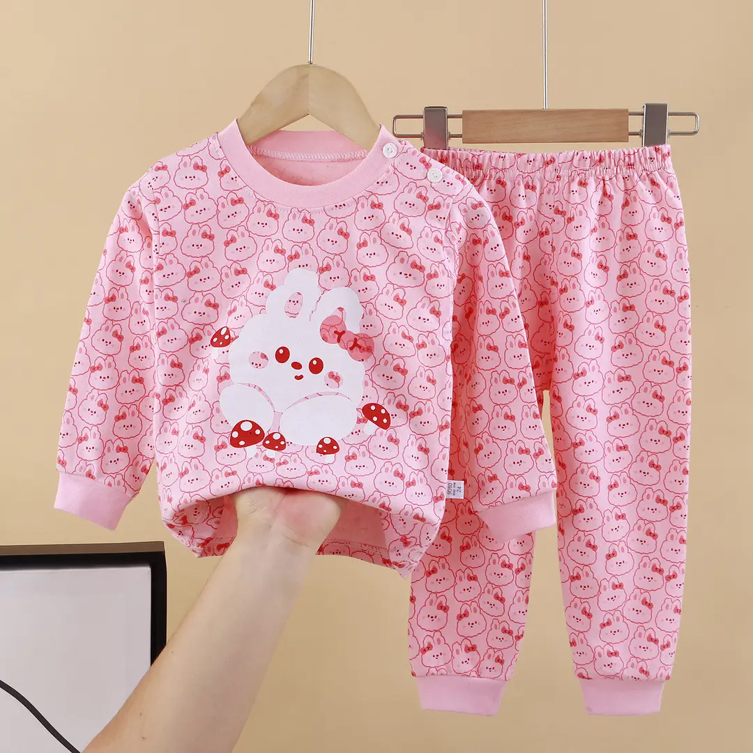 Children's Underwear Set Pure Cotton New Boys Autumn Pajamas Female Baby Autumn Clothes Autumn Pants Home Clothes Children's Clothing Wholesale