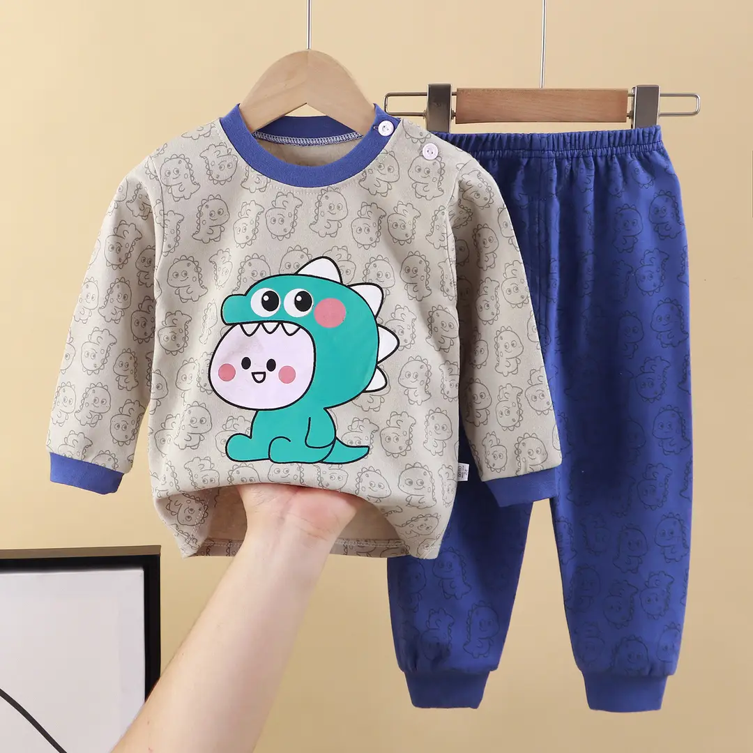 Children's Underwear Set Pure Cotton New Boys Autumn Pajamas Female Baby Autumn Clothes Autumn Pants Home Clothes Children's Clothing Wholesale