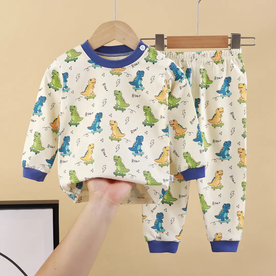Children's Underwear Set Pure Cotton New Boys Autumn Pajamas Female Baby Autumn Clothes Autumn Pants Home Clothes Children's Clothing Wholesale
