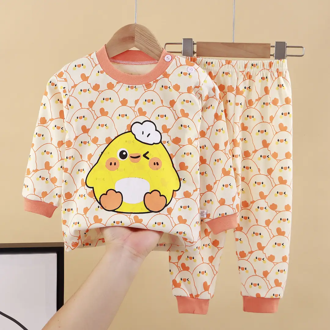 Children's Underwear Set Pure Cotton New Boys Autumn Pajamas Female Baby Autumn Clothes Autumn Pants Home Clothes Children's Clothing Wholesale
