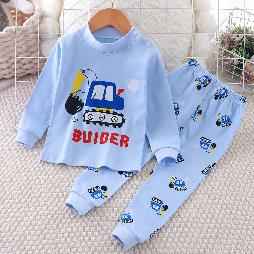 Children's Underwear Set Pure Cotton New Boys Autumn Pajamas Female Baby Autumn Clothes Autumn Pants Home Clothes Children's Clothing Wholesale
