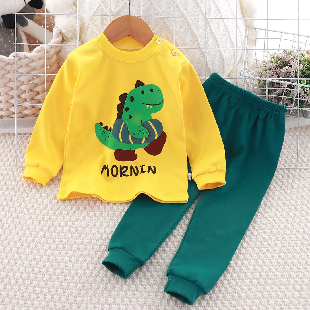 Children's Underwear Set Pure Cotton New Boys Autumn Pajamas Female Baby Autumn Clothes Autumn Pants Home Clothes Children's Clothing Wholesale