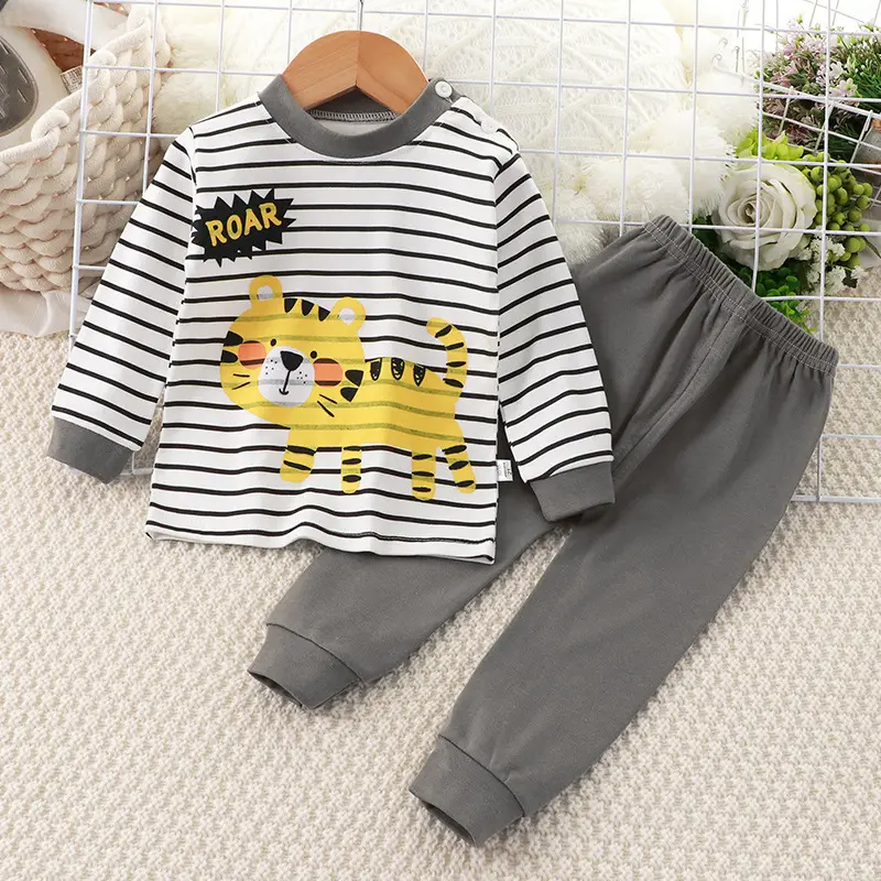Children's Underwear Set Pure Cotton New Boys Autumn Pajamas Female Baby Autumn Clothes Autumn Pants Home Clothes Children's Clothing Wholesale